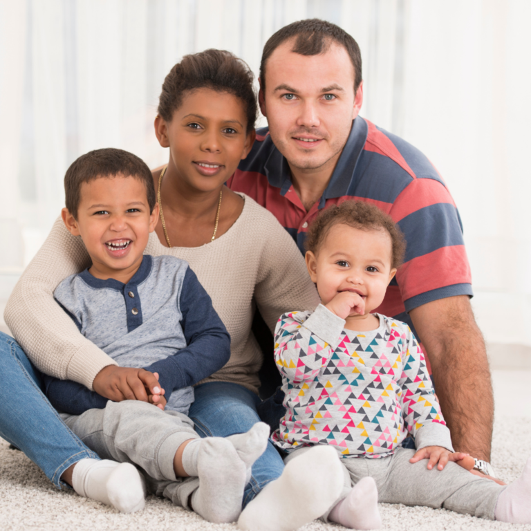 Family with Mother, Father and Two Children.