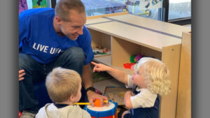 Muncie Power Products employee Ben Gillum volunteered at United Day Care Center as part of Heart of Indiana United Way's 2022 Day of Action